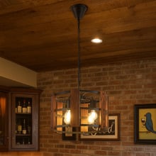 Sharon Pine Wood 4 Light Pendant